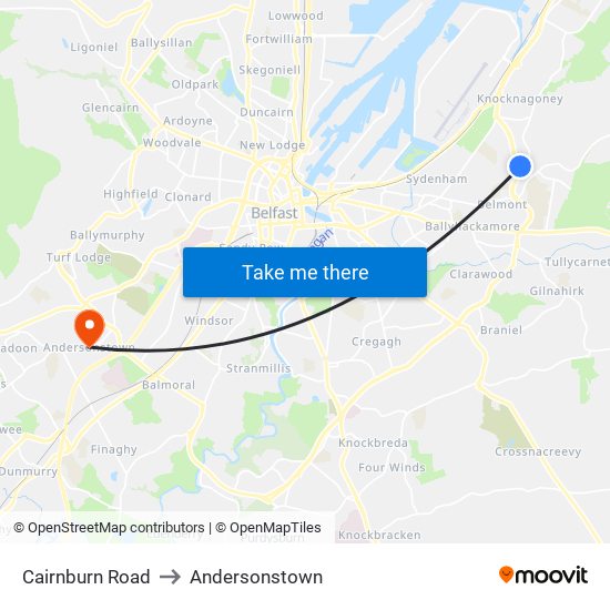 Cairnburn Road to Andersonstown map