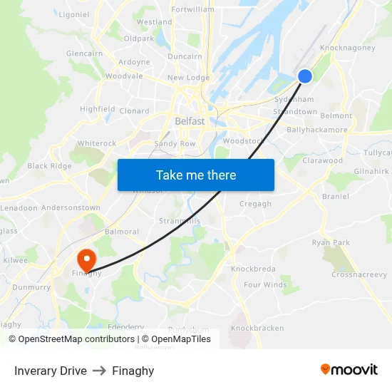 Inverary Drive to Finaghy map