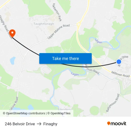 246 Belvoir Drive to Finaghy map