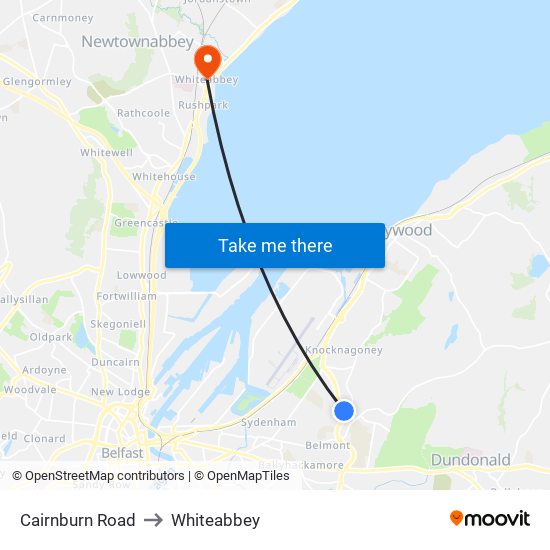 Cairnburn Road to Whiteabbey map