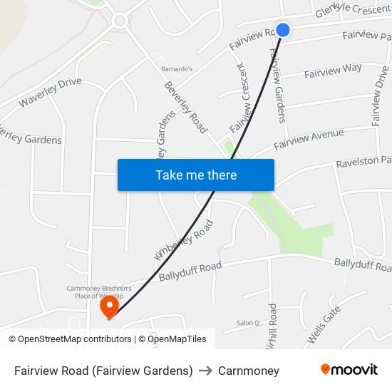 Fairview Road (Fairview Gardens) to Carnmoney map