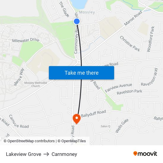 Lakeview Grove to Carnmoney map