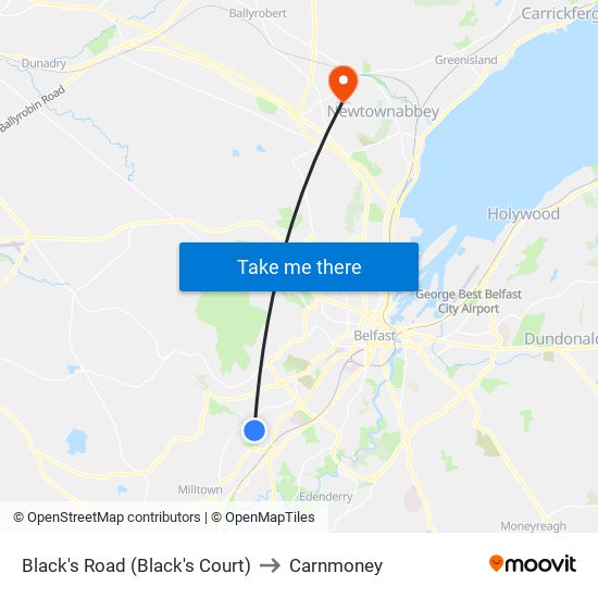 Black's Road (Black's Court) to Carnmoney map