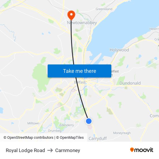 Royal Lodge Road to Carnmoney map
