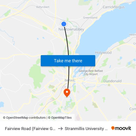 Fairview Road (Fairview Gardens) to Stranmillis University College map