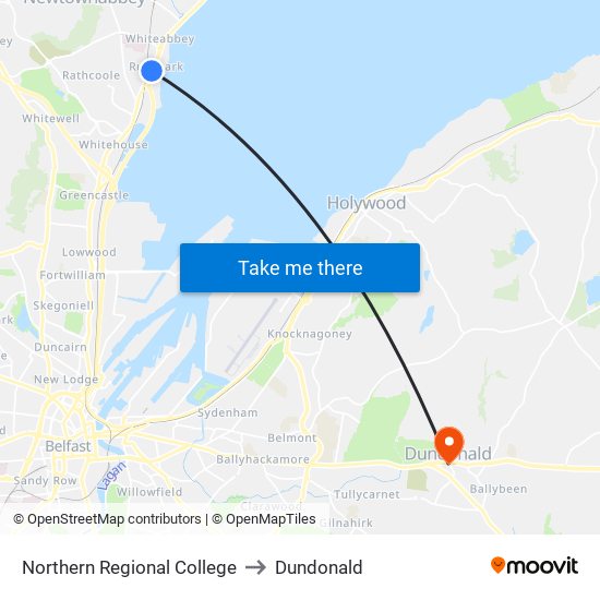 Northern Regional College to Dundonald map