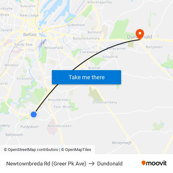 Newtownbreda Rd (Greer Pk Ave) to Dundonald map