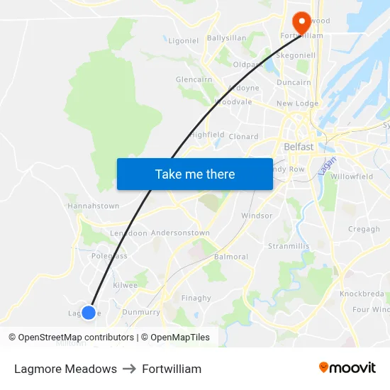Lagmore Meadows to Fortwilliam map