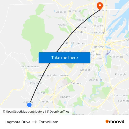 Lagmore Drive to Fortwilliam map