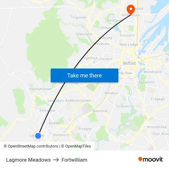 Lagmore Meadows to Fortwilliam map