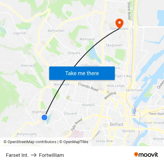 Farset Int. to Fortwilliam map