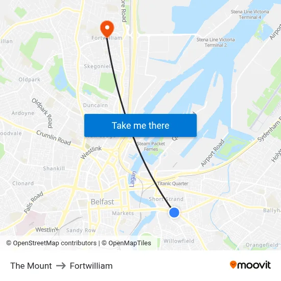 The Mount to Fortwilliam map