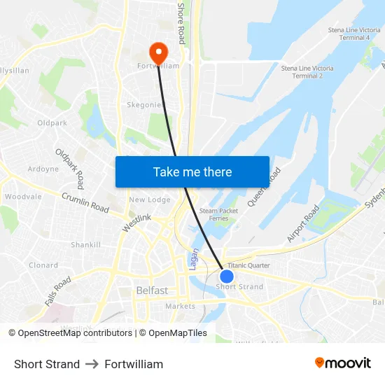 Short Strand to Fortwilliam map