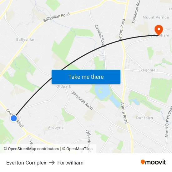 Everton Complex to Fortwilliam map