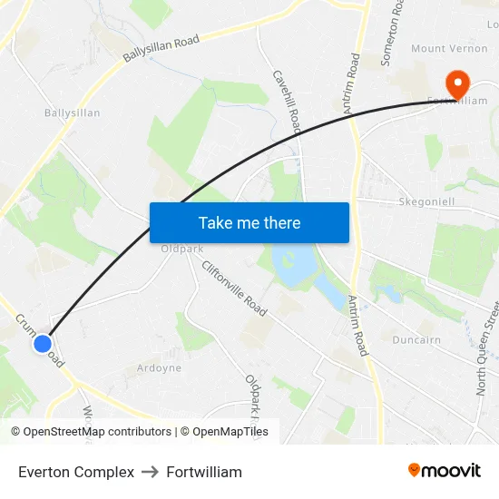 Everton Complex to Fortwilliam map