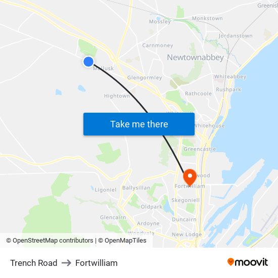 Trench Road to Fortwilliam map