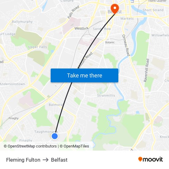 Fleming Fulton to Belfast map