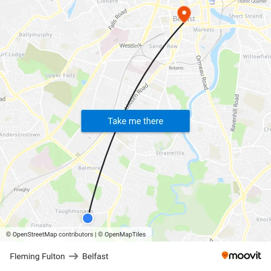 Fleming Fulton to Belfast map