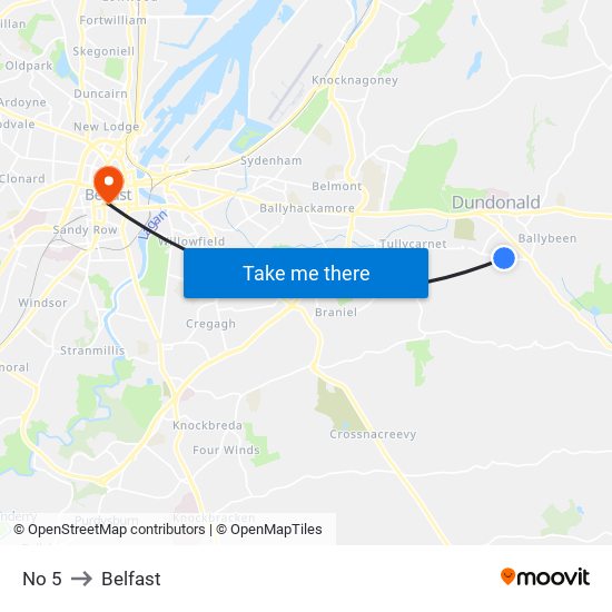 No 5 to Belfast map