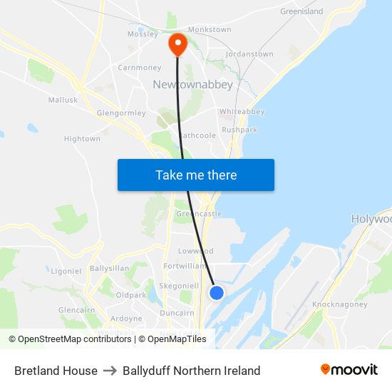 Bretland House to Ballyduff Northern Ireland map