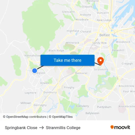 Springbank Close to Stranmillis College map