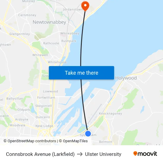 Connsbrook Avenue (Larkfield) to Ulster University map