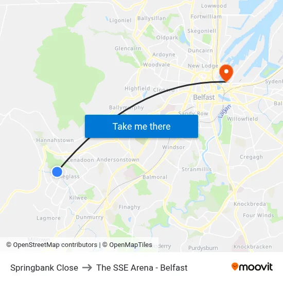 Springbank Close to The SSE Arena - Belfast map