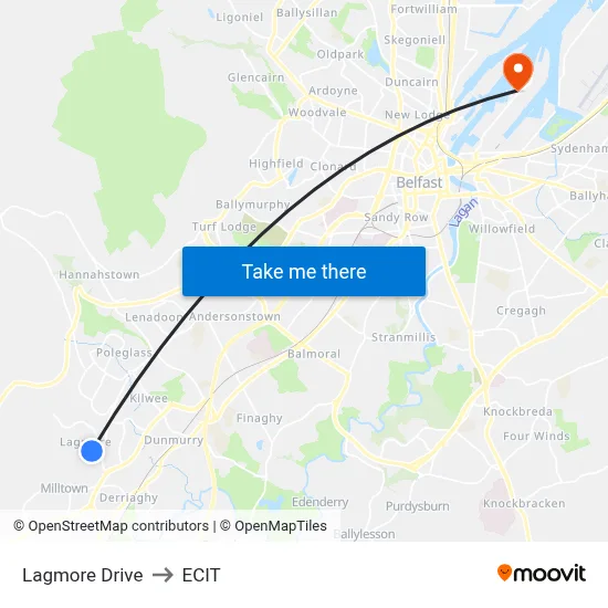 Lagmore Drive to ECIT map