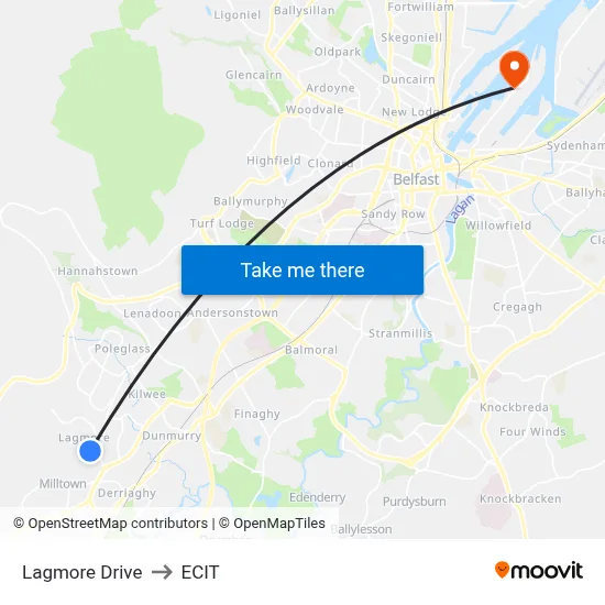 Lagmore Drive to ECIT map