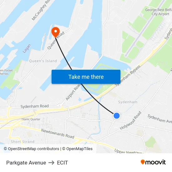 Parkgate Avenue to ECIT map