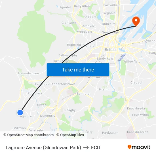 Lagmore Avenue (Glendowan Park) to ECIT map