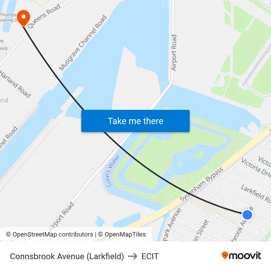 Connsbrook Avenue (Larkfield) to ECIT map