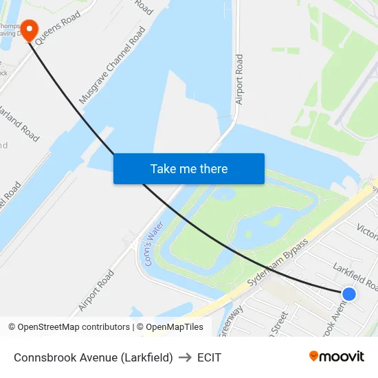 Connsbrook Avenue (Larkfield) to ECIT map