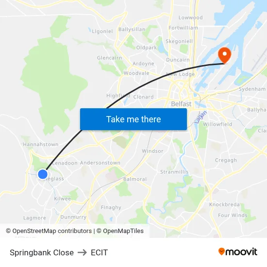 Springbank Close to ECIT map