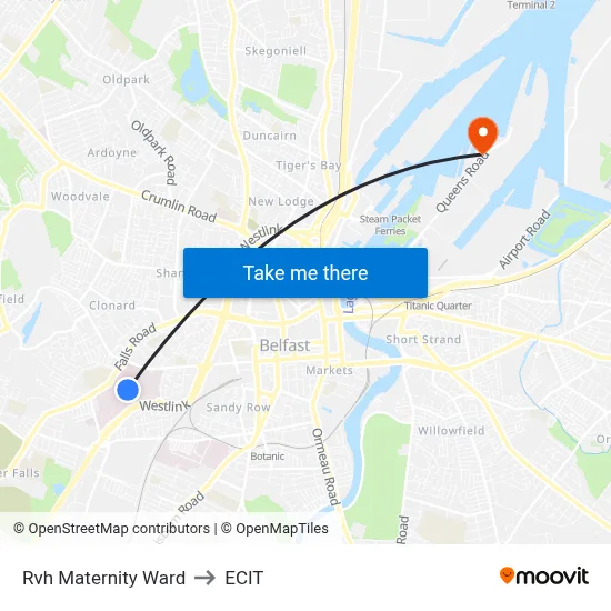 Rvh Maternity Ward to ECIT map