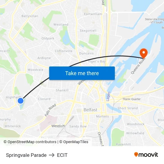 Springvale Parade to ECIT map