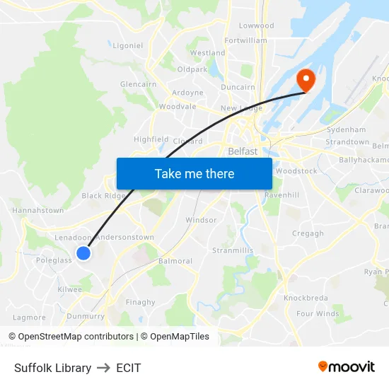 Suffolk Library to ECIT map