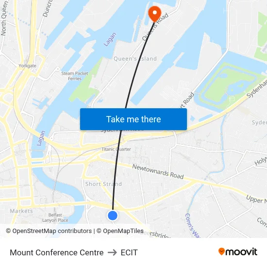 Mount Conference Centre to ECIT map