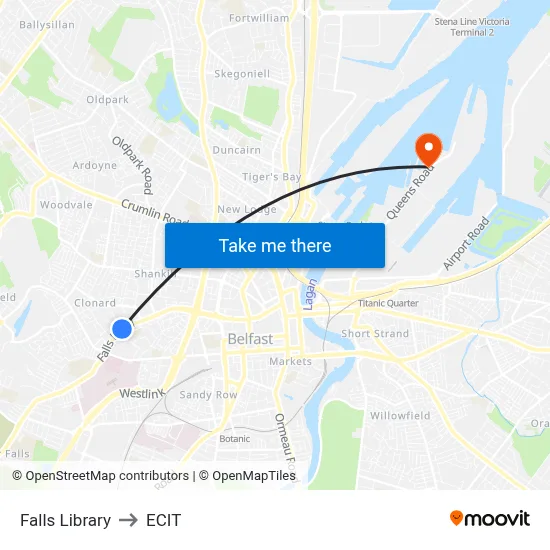 Falls Library to ECIT map