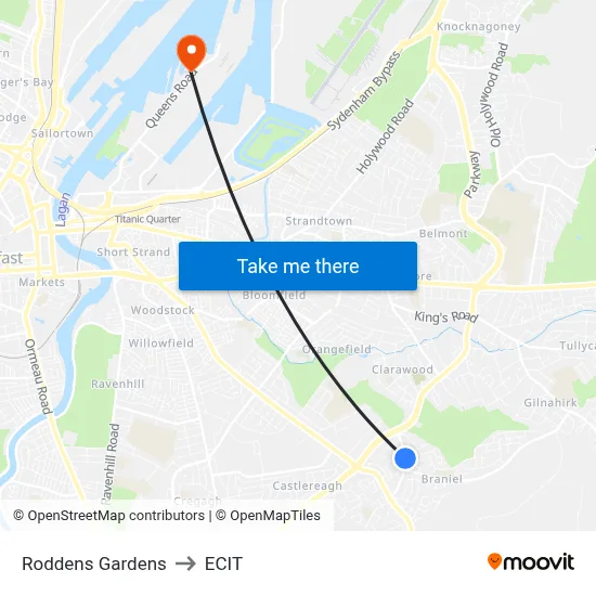 Roddens Gardens to ECIT map