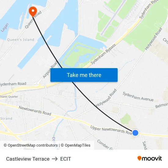 Castleview Terrace to ECIT map