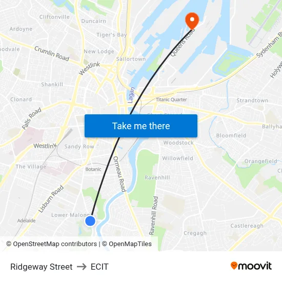 Ridgeway Street to ECIT map