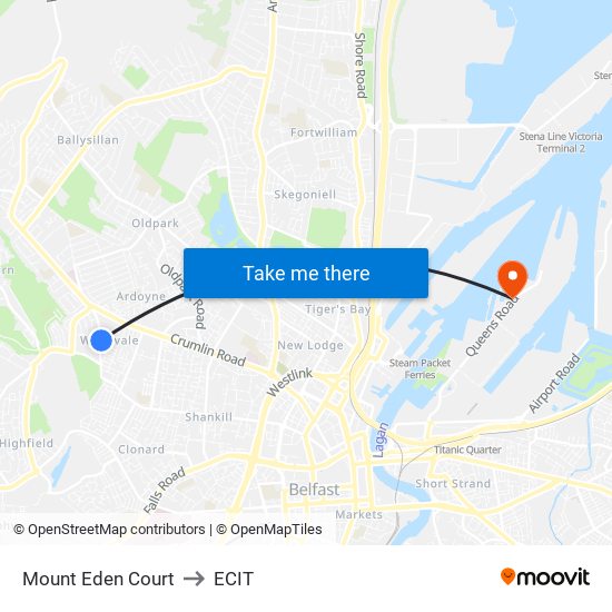 Mount Eden Court to ECIT map