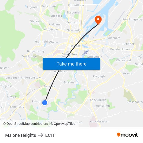 Malone Heights to ECIT map