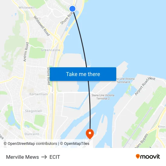 Merville Mews to ECIT map