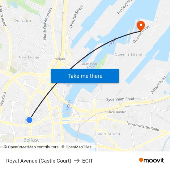 Royal Avenue (Castle Court) to ECIT map