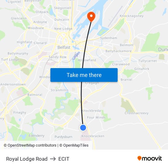 Royal Lodge Road to ECIT map