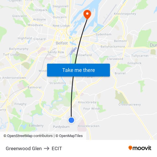 Greenwood Glen to ECIT map