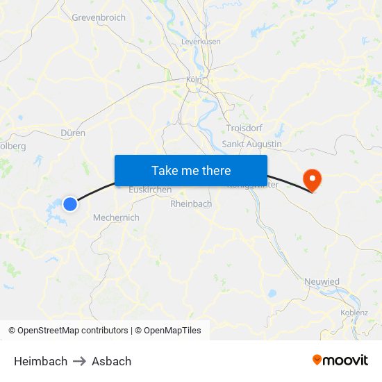 Heimbach to Asbach map