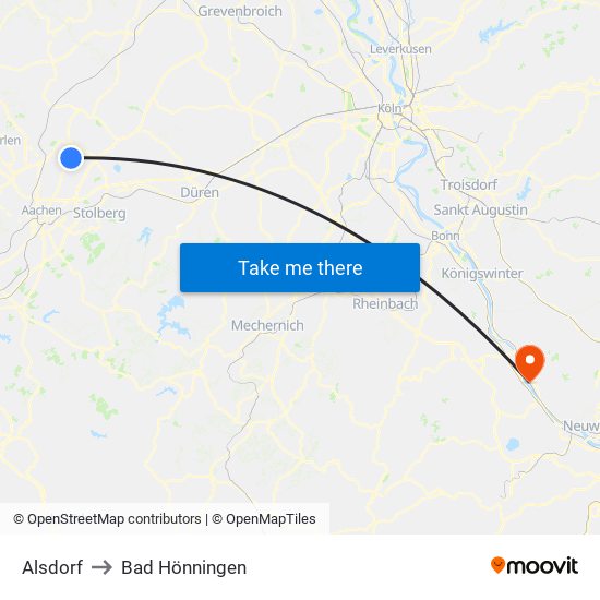 Alsdorf to Bad Hönningen map